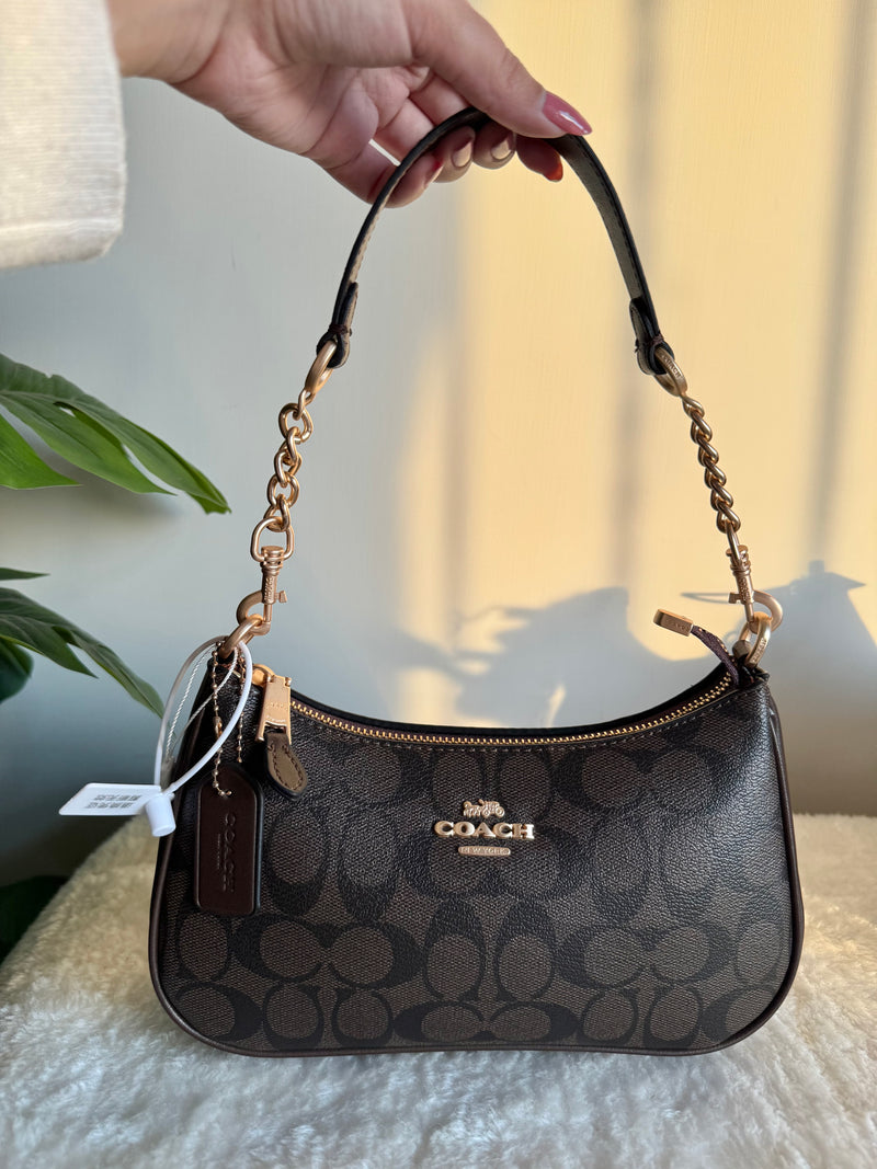 COACH TERI PREMIUM BAG BROWN (With Box Packing)