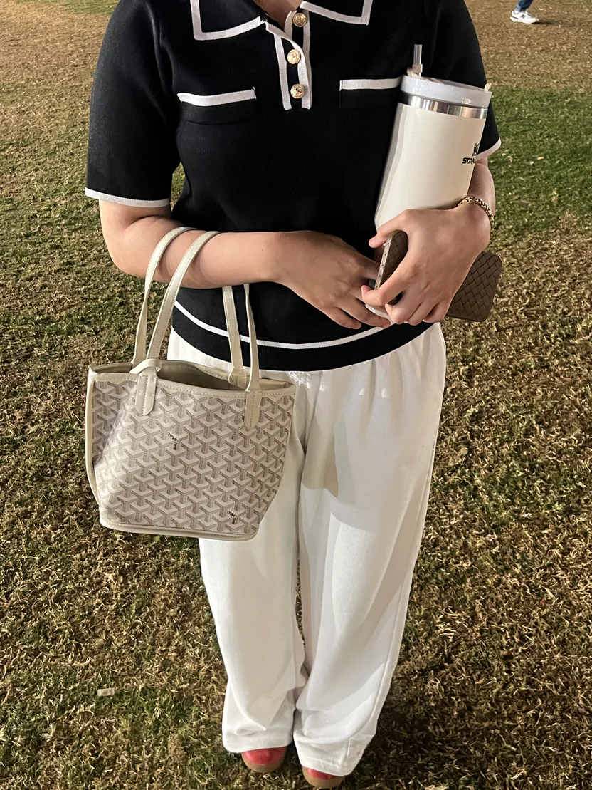 Goyard Tote Bag - White-Medium (With Pouch)