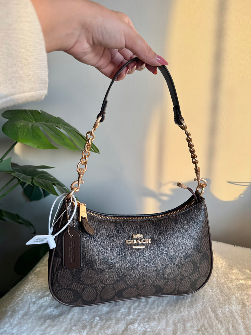 COACH TERI PREMIUM BAG BROWN (With Box Packing)