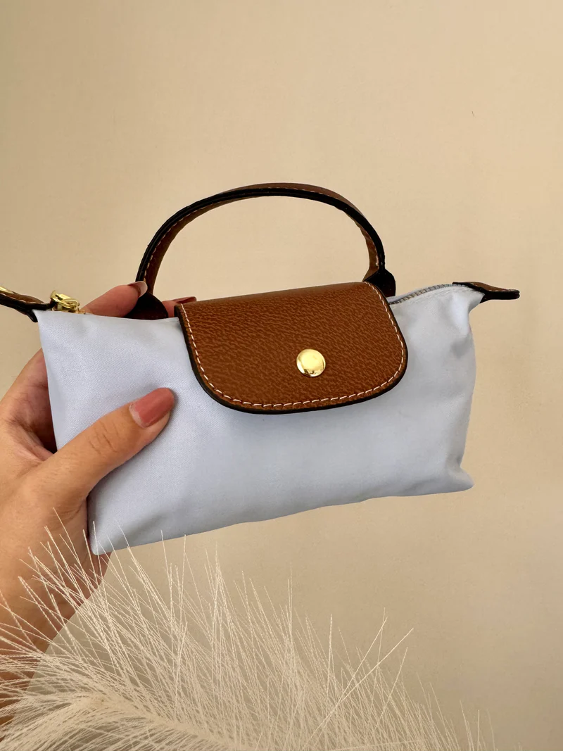 Longchamp Crossbody Bag with Strap - Small Baby Blue (WITH LOGO)