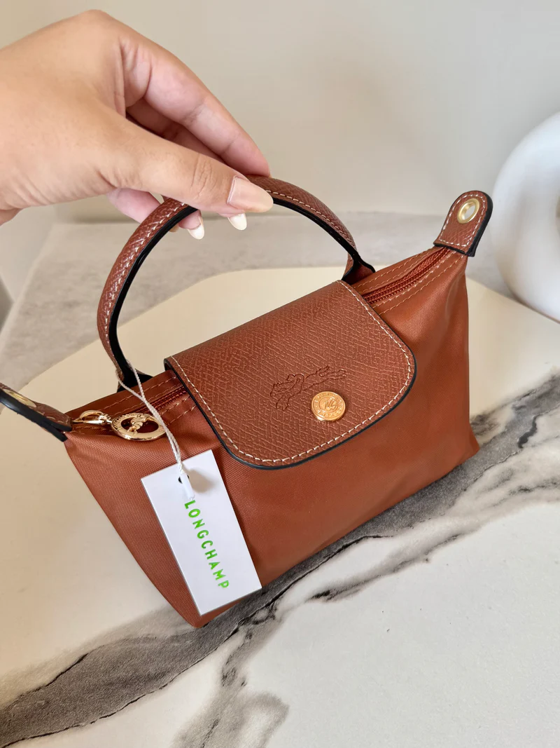 Longchamp Crossbody Bag with Strap - Small Rust (WITH LOGO)