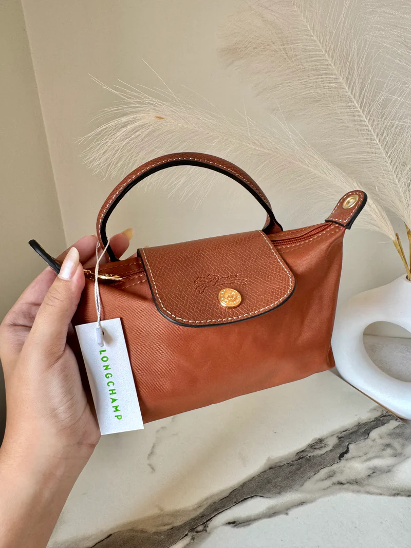 Longchamp Crossbody Bag with Strap - Small Rust (WITH LOGO)