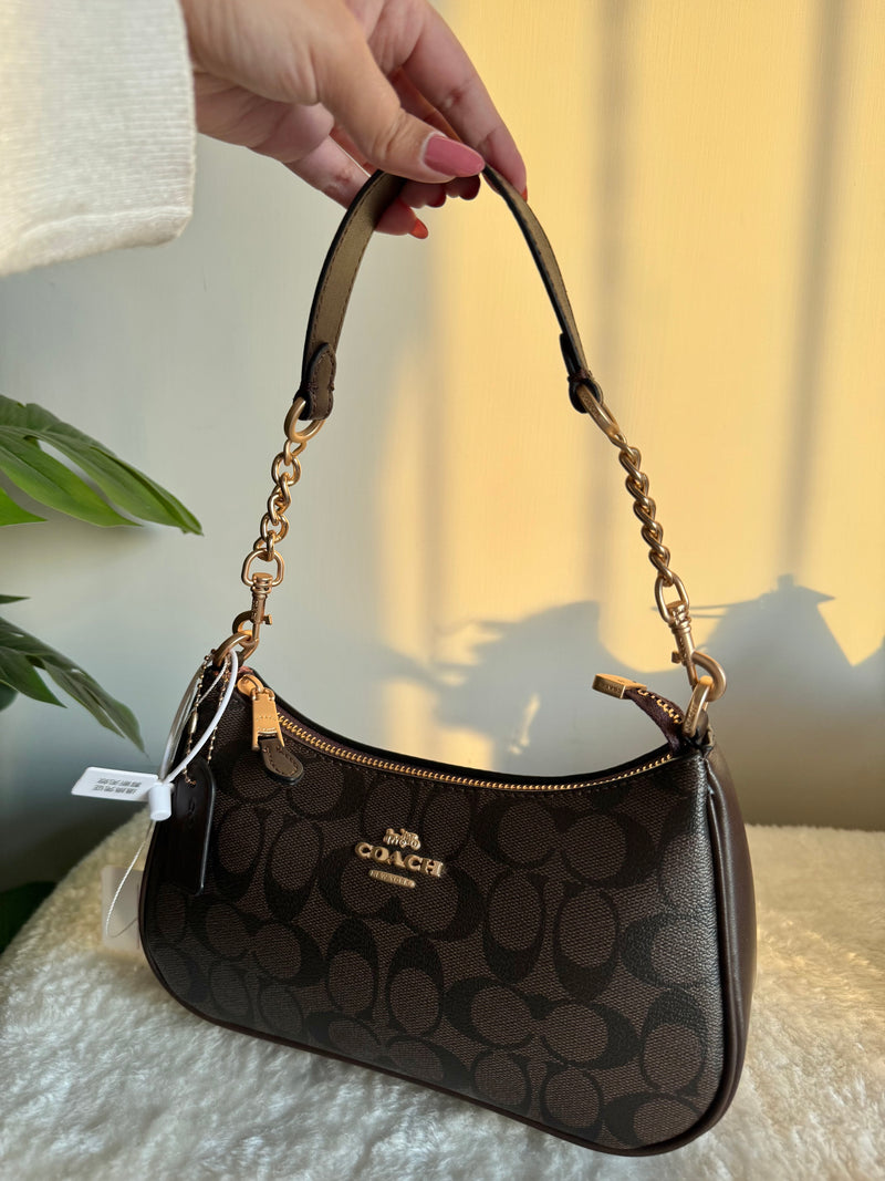 COACH TERI PREMIUM BAG BROWN (With Box Packing)