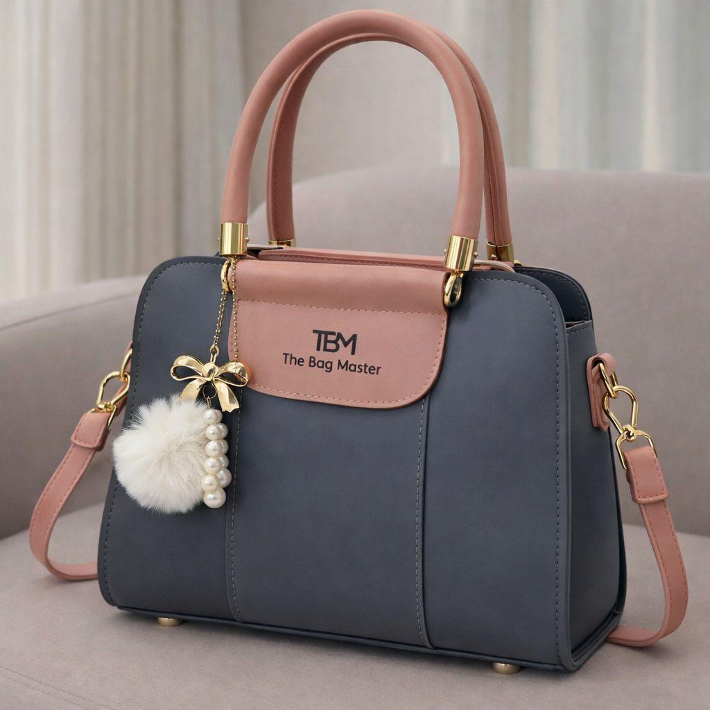 TBM (The Bag Master) Premium Quality Shoulder Bag – Stylish Lock Design with Fur Keychain
