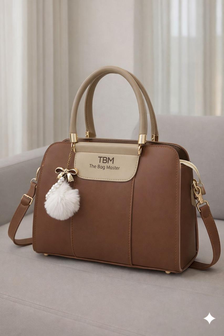 TBM (The Bag Master) Premium Quality Shoulder Bag – Stylish Lock Design with Fur Keychain