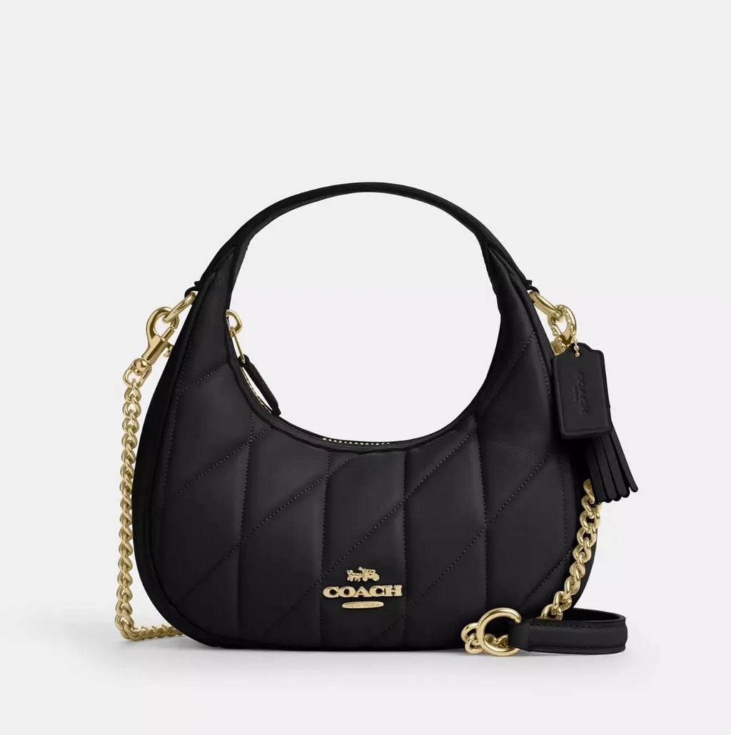 Coach Crossbody Bag with Flap Chain – Black – Premium Quality (With Box)