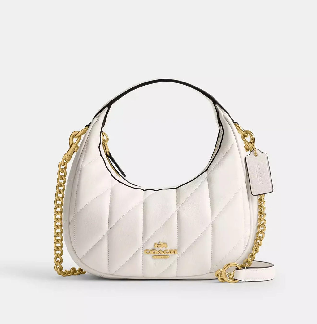 Coach Crossbody Bag with Flap Chain – White – Premium Quality (With Box)