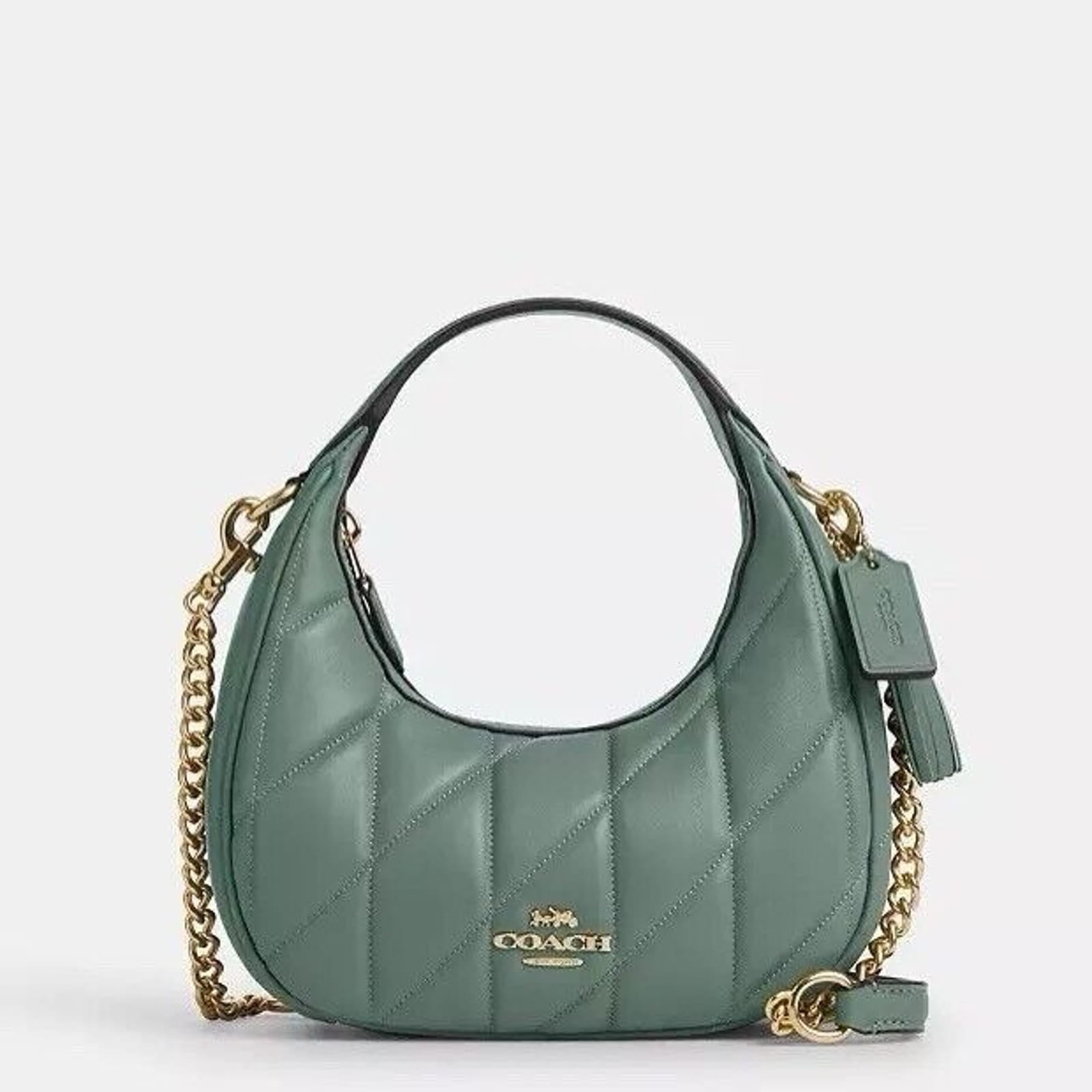 Coach Crossbody Bag with Flap Chain – Green – Premium Quality (With Box)
