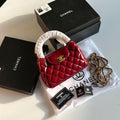 CHANEL Wine Red Small Kelly Crossbody Bag with Long Chain – Full Set