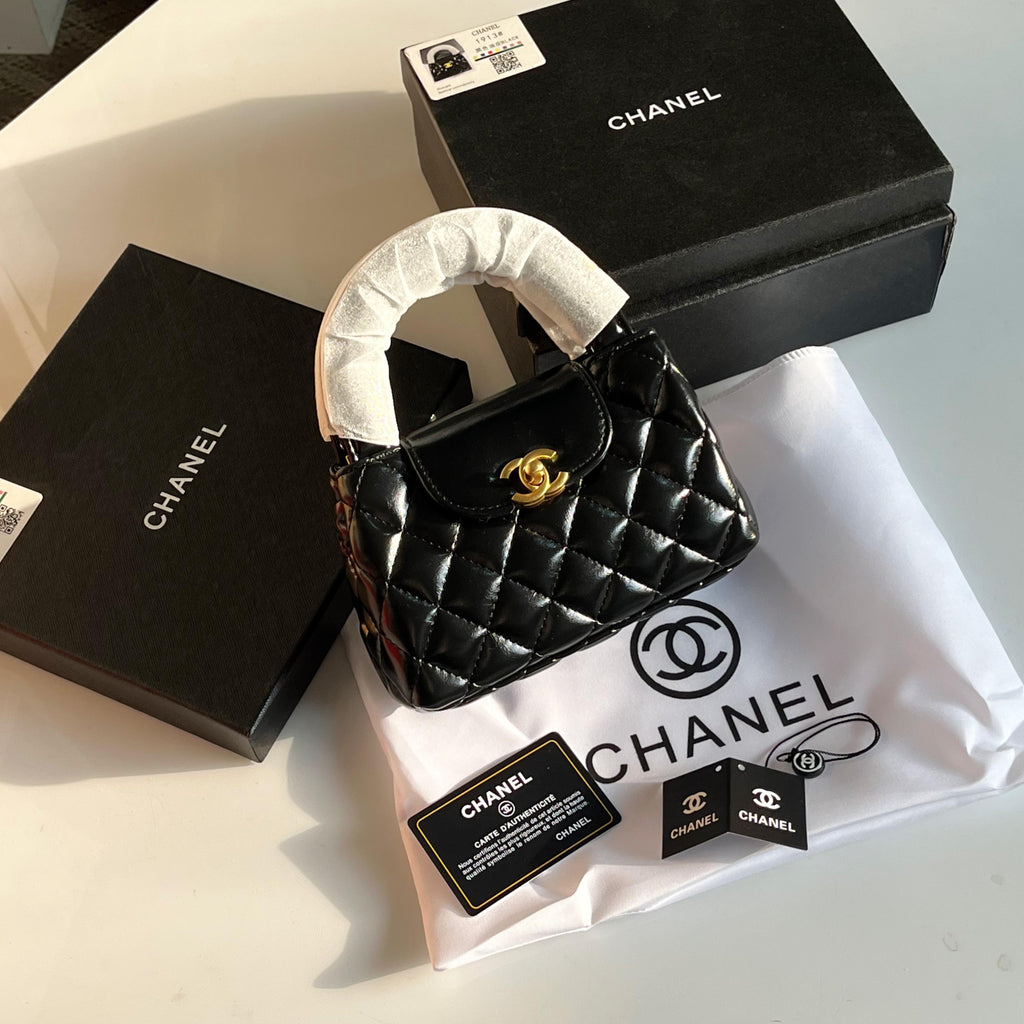 CHANEL Black Small Kelly Crossbody Bag with Long Chain – Full Set