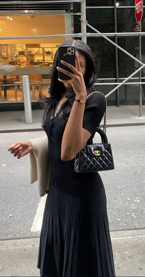 CHANEL Black Small Kelly Crossbody Bag with Long Chain – Full Set