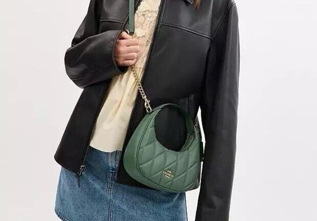 Coach Crossbody Bag with Flap Chain – Green – Premium Quality (With Box)