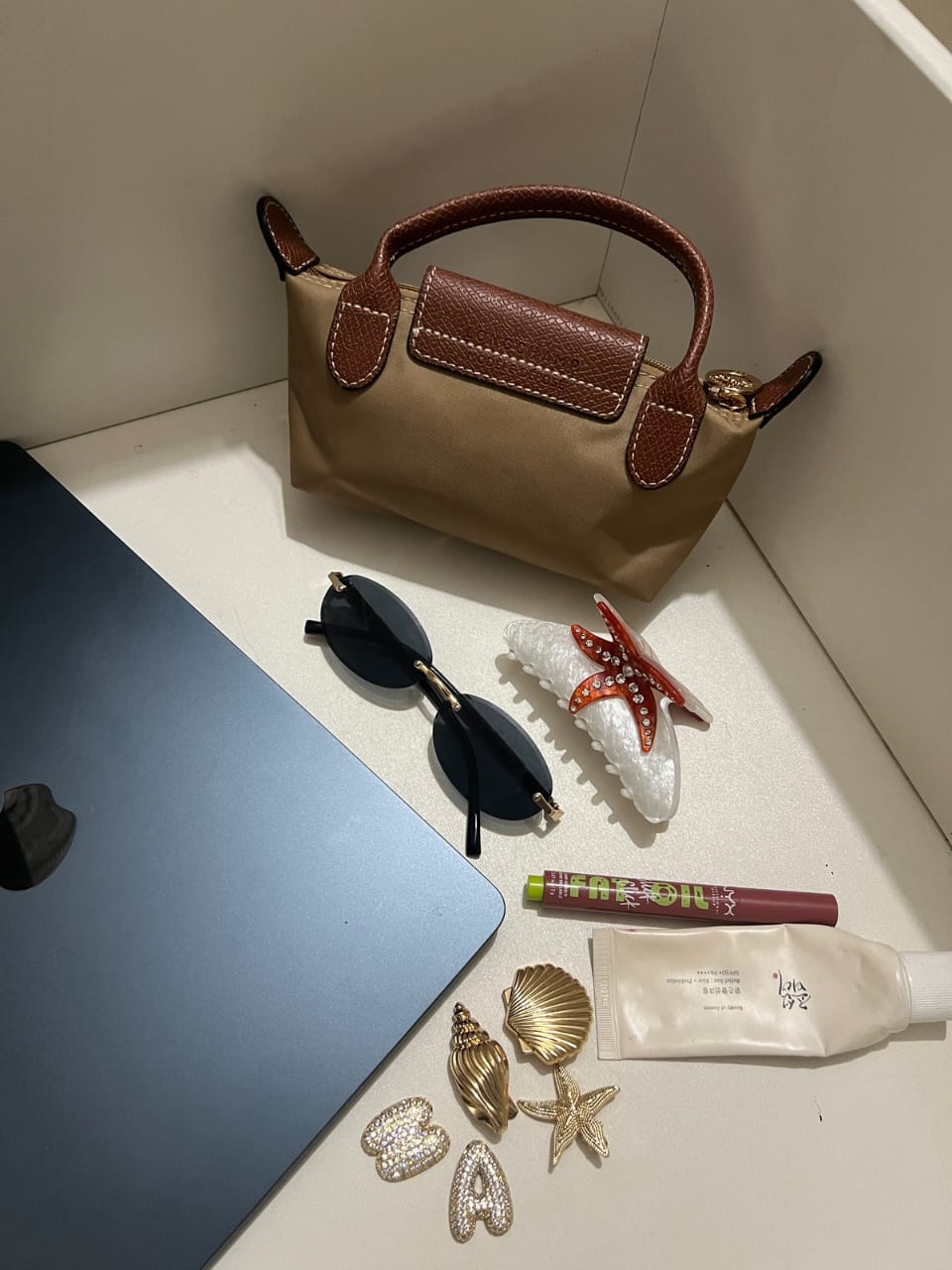 Longchamp Crossbody Bag with Strap - Small Brown (WITH LOGO)